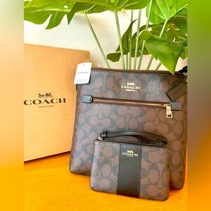 Brand New Coach Rowan File Bag with Matching Wristlet